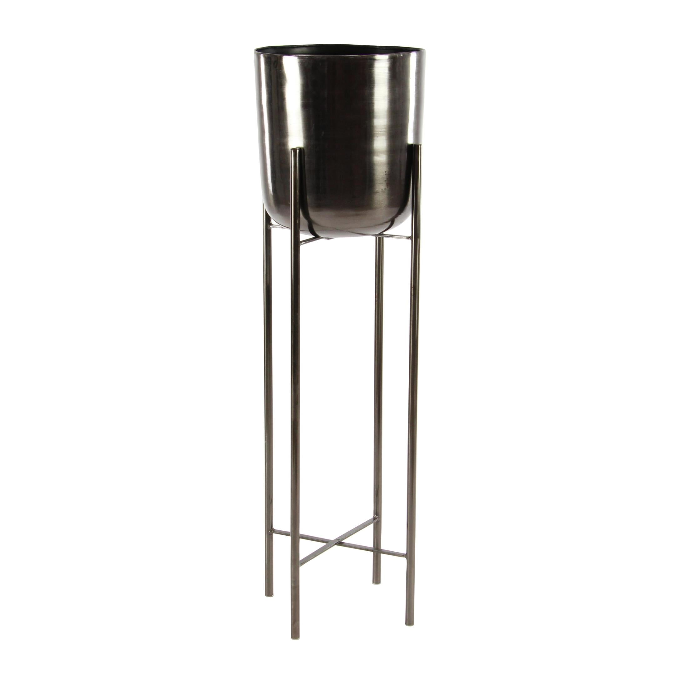 CosmoLiving by Cosmopolitan 39", 46"H Dome Black Metal Planter with Removable Stand (2 Count)