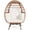 Natural Rattan Beige Cushion-Adult, variant on LOGYAT Oversized Rattan Adult Egg Chair, 360 Swivel, Outdoor Patio Chair with overstuffed Cushions, Indoor Large Wicker Egg Chair, Black Rattan, Beige Cushion