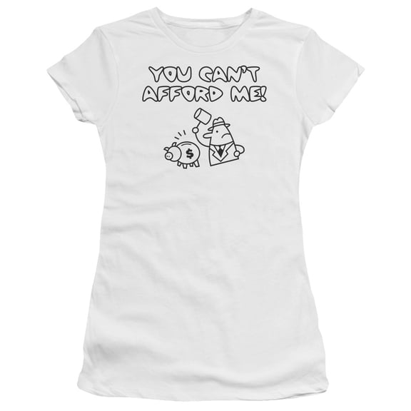 - Cant Afford Me - Juniors Teen Girls Cap Sleeve Shirt - Medium