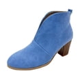 thumbnail image 1 of B91xZ Bottes Chelsea pour Femmes, Bottes Imperméables à Enfiler, Bleu Ciel 7, 1 of 5
