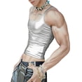 thumbnail image 2 of Yaoyar Men's Shiny High Stretch Slim Fit Tank Top Thin Straps Crew Neck Breathable Soft Layering Undershirt, 2 of 9