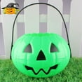 thumbnail image 6 of PEIBang Halloween Pumpkin Bucket 1Pc Small Plastic Candy Pail For Trick Or Treat,7.87x4.72x6.89 Inches,Green Pumpkin Basket For Halloween Party Decorations, 6 of 6