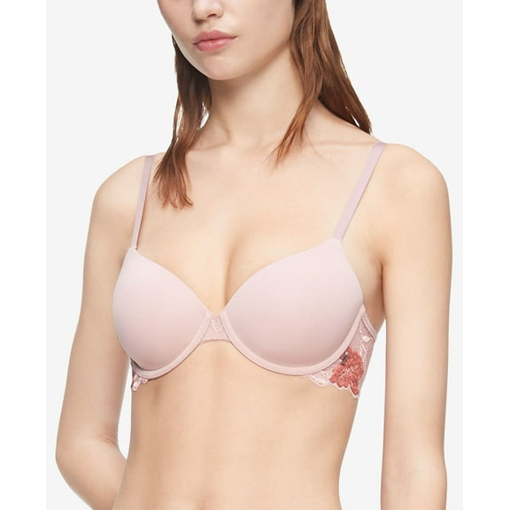 Calvin Klein Womens Perfectly Fit Flex Poppy Lightly Lined Perfect Coverage Bra,Fresh Pink,32 D