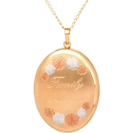 Gold Fill 4-Photo Oval Locket Pendant, 18"