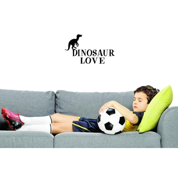 Custom Decals Dinosaur Love Wall Art Size: 20 X 40 Inches Color: Black
