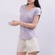 thumbnail image 5 of Mujeres Manga Corta Tops Casual, Color Sólido Cuello en V, Camiseta Casa Blusas para Mujeres, 5 of 5
