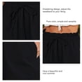 thumbnail image 4 of Pantalones casuales con dobladillo enrollado y cordón para mujer, estilo veraniego en negro puro, talla S, pantalones cortos con cintura elástica con volantes, 4 of 5