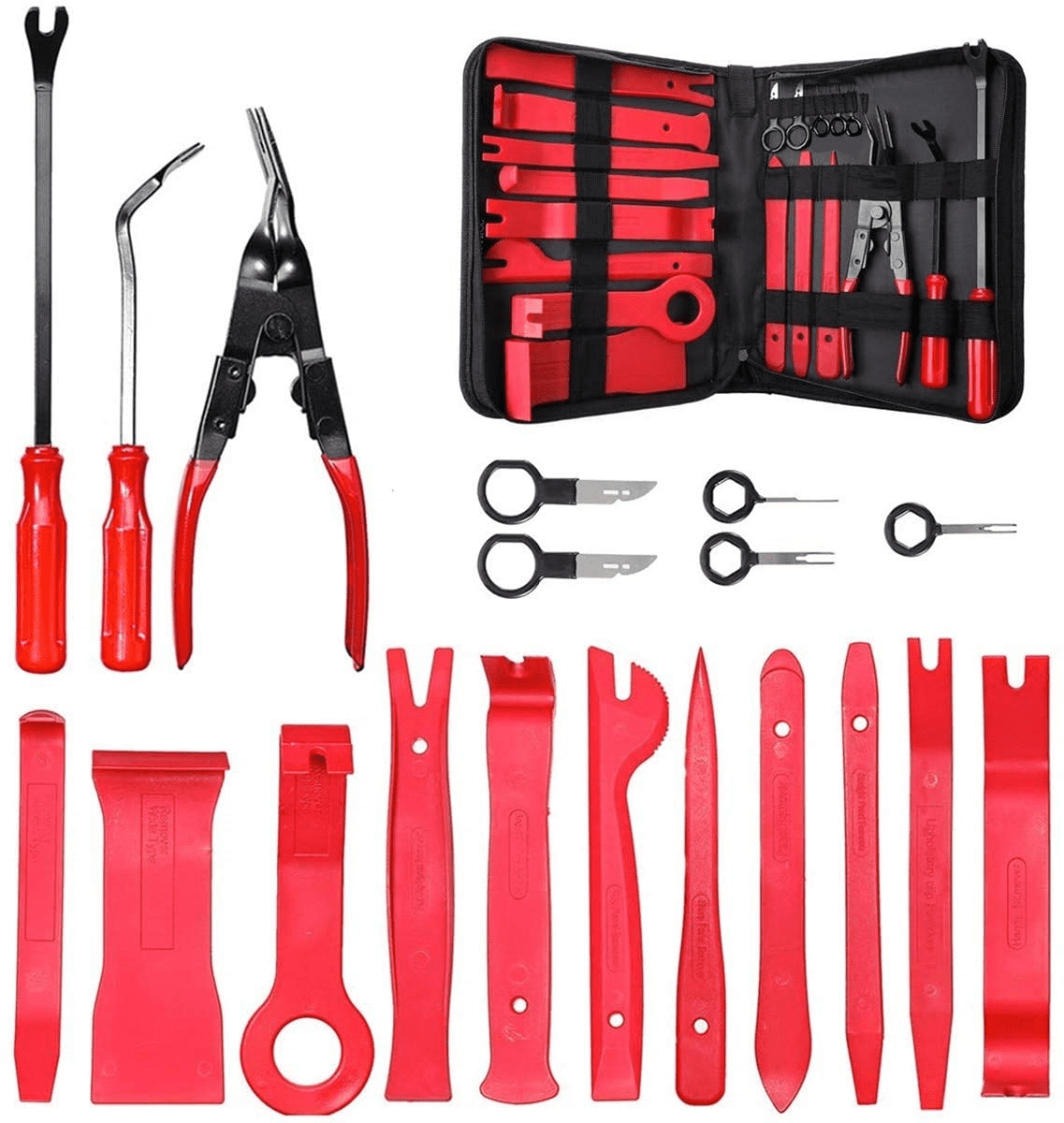 Non Marring Wedge 2 Wrench & Carrying Case Bag Auto Tool Set for Cars Trucks Air Wedge Bag with Pump Protoiya 14 Pcs Car Tool Kits Essential Automotive Car Tool Kit with Long Reach Grabber 