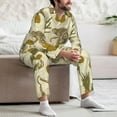 thumbnail image 7 of Xecao Monkeys and Pinealpples Print Pajamas Set Mens Pajamas Long Sleeve Loungewear Two-Piece Sleepwear Button-Down Pjs Set,2PJS-Medium, 7 of 7