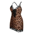 thumbnail image 5 of FASHIONWT Women Plus Size Nightdress Sexy Perspective Nightdress Leopard Print Nightdress Lace Patchwork Stitching Nightdress, 5 of 6
