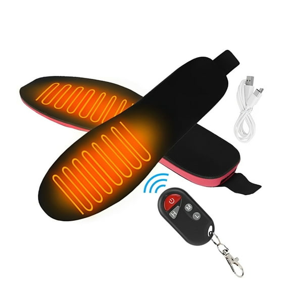 Electronic Heating Insoles, Rechargeable Foot Warmer with Remote Control, Up to 9 Hours Heating Electric Heated Insoles for Men Women Outdoor Hunting Fishing Camping Size 8-11/41-45
