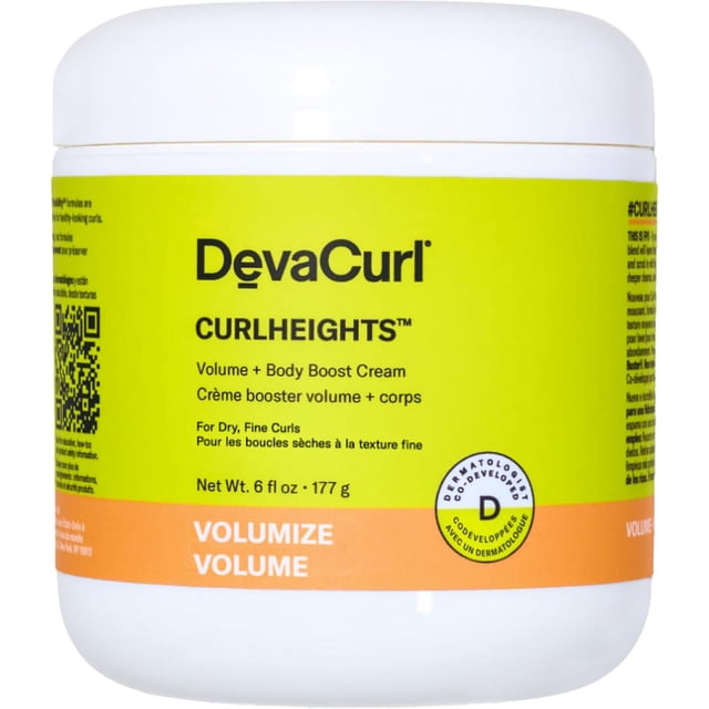 DevaCurl CurlHeights Volume + Body Boost Cream – Lightweight, Frizz-Free Definition, Medium Hold for Soft, Touchable Curls, Non-Sticky, Enhances Volume &
