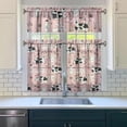 thumbnail image 3 of Kitchen Curtains 36 Inch Short - 3 Panel Set, Cute Cow Print Farmhouse Curtains, Rod Pocket, 100% Polyester for Rustic Farm, Kitchen, Cafe, Living Room, Easy Wash, 3 of 6