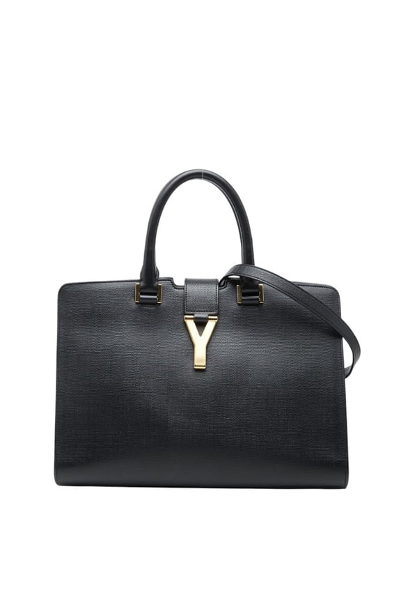 Pre-Owned Saint Laurent Cabas Chic Handbag Shoulder Bag 400660 Black Leather Women's SAINT...