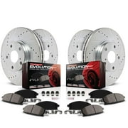 Power Stop Front, Rear Brake Kit with Drilled, Slotted Rotors and Ceramic Brake Pads K2792