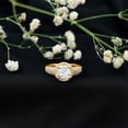 thumbnail image 3 of Round Moissanite Engagement Ring with Side Stones (2 Carat, 8 mm, D-VS1 Quality), 14K Yellow Gold, US 7.75, 3 of 9