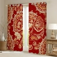 thumbnail image 2 of Homewish Vinatbe Red Paisley Curtains Pack of 2 (42x84 Each), Western Hippie Bohemian Curtains Blackout, Rustic Damask Floral Bedroom Curtains, Curtains and Drapes Decor, 2 of 6