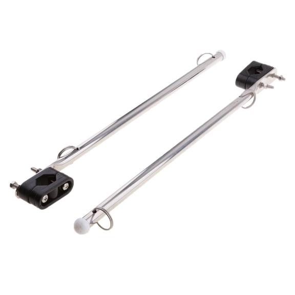 2x Stainless Pole/Rod wIth Adjustable s for Boat, Kayak Yacht, Marine - 14inch 350mm Long