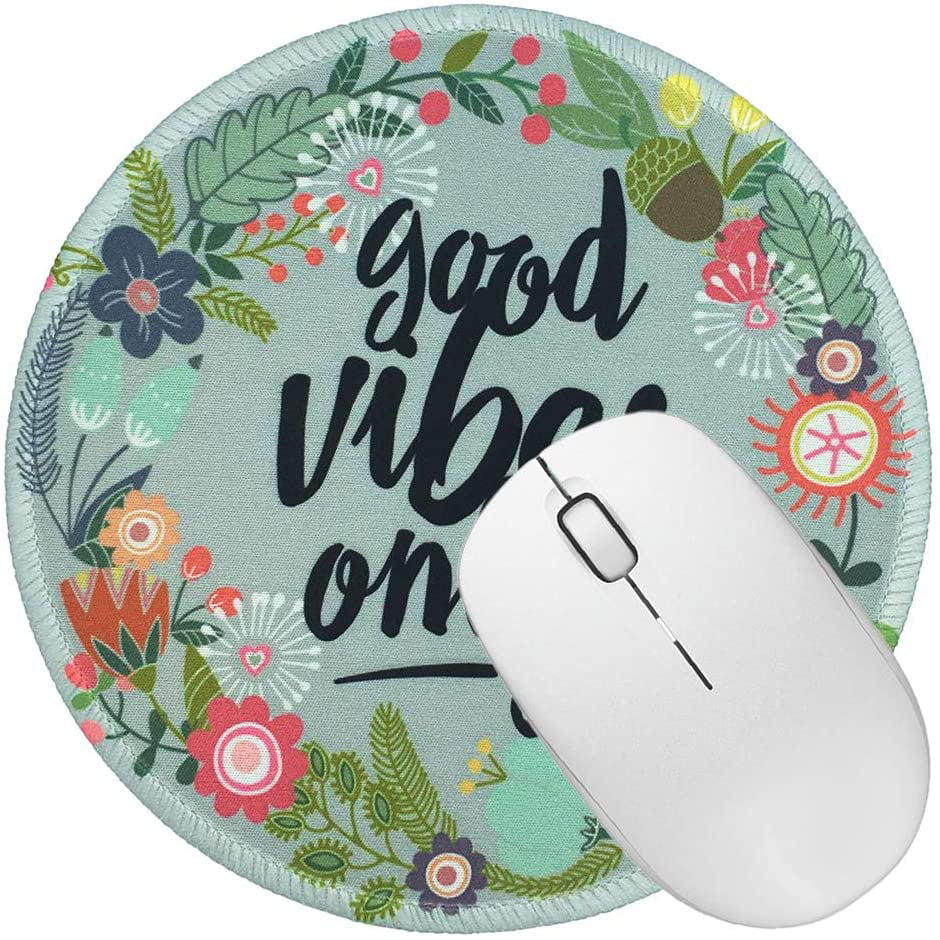 Mouse Pad Round Mouse Mat Non-Slip Rubber Mouse Pad with Stitched Edge 7.9 x 7.9 Inch Customized Mouse Pad for Women Girls Office Dorm Computer Laptop Small Mousepad with Designs Cool Cat 