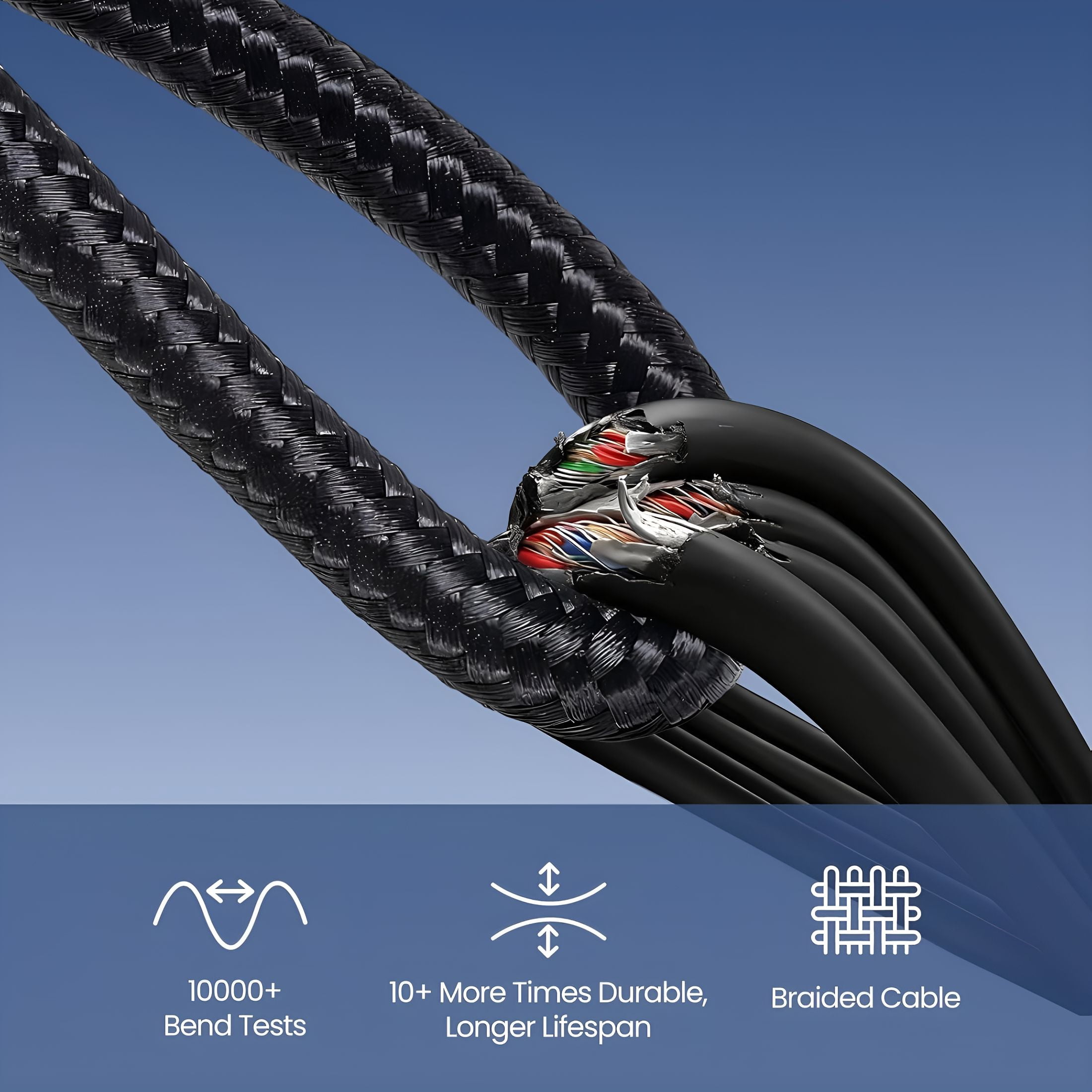 EXLEAF XLR Male to 1/4,TRS to 6.35mm -10ft 2Packs Gold-Plated Connectors Nylon Braided Cable,Quarter Inch to XLR Male Cable for Speakers,Mixers,Amplifiers - 10feet