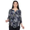thumbnail image 1 of Alfred Dunner Womens Petite Leaves Pointed Hem Top, 1 of 6