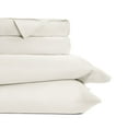 thumbnail image 3 of Noble Linens Rayon from Bamboo 4 Piece Luxury Bed Sheet Set, Ivory, Queen, 3 of 11