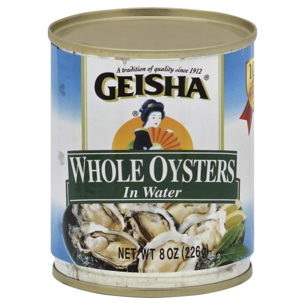 Geisha Whole Oysters in Water, 8 oz