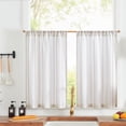 thumbnail image 1 of Cortinas de Cocina Jinchan de Lino a Rayas de 61 cm Rústicas 2 Paneles, 1 of 6