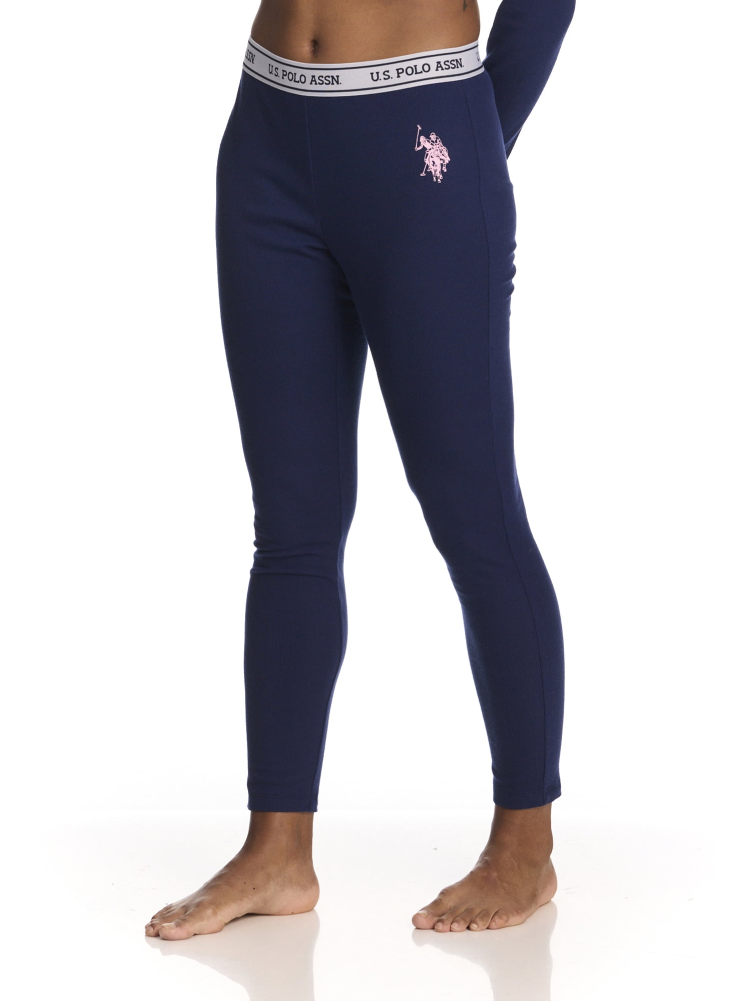 U.S. Polo Assn. Women's Ribbed Henley Long Underwear Thermal Set, 2-Piece Set, Sizes S-3X