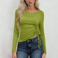 thumbnail image 4 of Roncen Chemises à Manches Longues pour Femmes Col Rond Hauts Coupe Ample Extensible Décontracté Entraînement Basique T-Shirts de Printemps 2026, 4 of 6