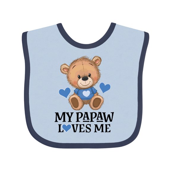 Inktastic My Papaw Loves Me Grandson Bear Boys Baby Bib