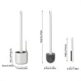 Complete Toilet Brush Set With Base Wall Mounted Soft Long Handle For