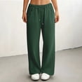 thumbnail image 4 of WULMLEO Women's Baggy Wide Leg Sweatpants High Elastic Waist Athletic Pants Adjustable Drawstring Casual Lounge Pants with Pockets Dark Green XL, 4 of 6