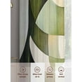 thumbnail image 6 of Abstract Watercolor Art Sheer Curtains 96 Inches Long 2 Panels Geometric Green Beige Decor Light Filtering Semi Sheer Window Curtains Drapes for Bedroom Living Room 52"x96", 6 of 7