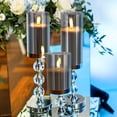 thumbnail image 2 of Juego de velas sin llama de cristal gris, 3 piezas (D: 3"XH: Vela parpadeante con pilas de 4 pulgadas/5 pulgadas/6 pulgadas, vela de columna LED de cera real, con temporizador de control remoto de 10 teclas, para decoración de fiestas y días festivos. Rojo Verde, 2 of 5