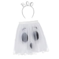 thumbnail image 4 of Diadema de Halloween con falda de tutú, linda diadema para el cabello para accesorios de fotos, suministros para fiestas Blanco, 4 of 9
