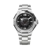 Baume & Mercier Riviera Black Dial Steel Men's Watch 10715