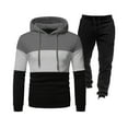 thumbnail image 2 of QATAINLAV Mens Tracksuit 2 Piece Hoodie Sweatsuit Sets Casual Drawstring Hooded Pullover and Jogging Sweatpants Fashion Color Block Athletic Outfits Gray L 50 Percent Off Deals Today, 2 of 3