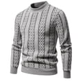 thumbnail image 2 of LOVZFMLL Chandails pour Hommes, Vintage Classique Rayé Acrylique Col Rond Côtelé Chandail, Mode Décontractée, Vêtements d'Automne, Hauts d'Hiver Chauds, 2 of 8