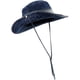 thumbnail image 3 of ColoMX Sombrero de cubo de mezclilla de algodón, sombrero de sol de ala ancha, sombrero de vaquero azul marino de moda para mujeres, hombres, uso en playa, pesca y senderismo, 3 of 7