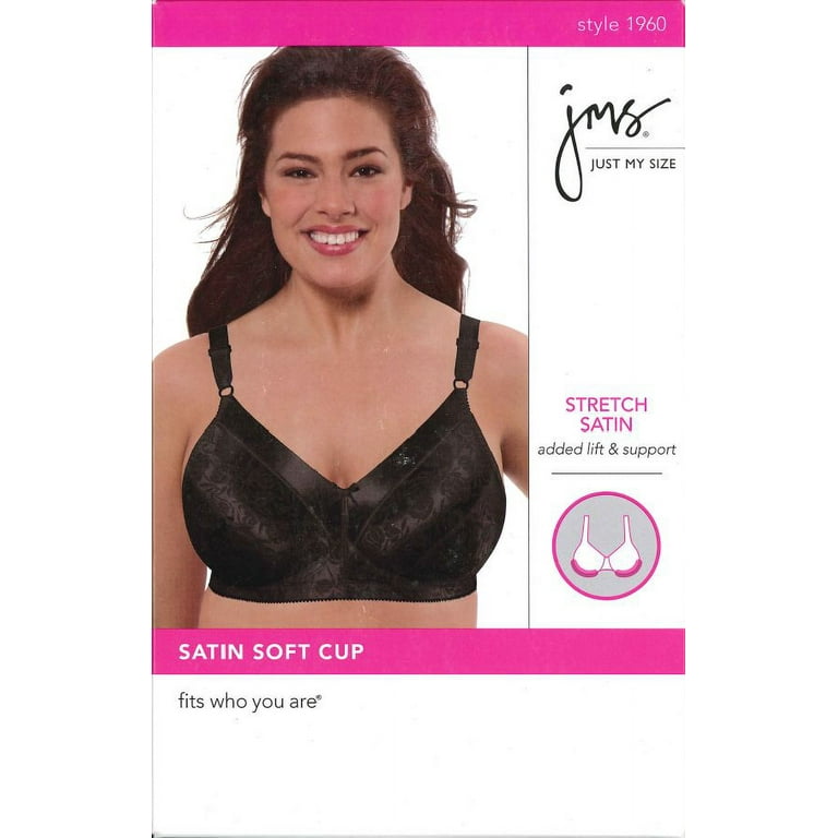 Just My Size Women's Satin Stretch Wireless Bra, Style 1960 