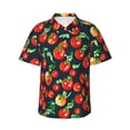 thumbnail image 1 of Fotbe Tomatoes for Men Unisex Summer Beach Casual Short Sleeve Cotton Linen Button Down Shirts,XX-Large, 1 of 7