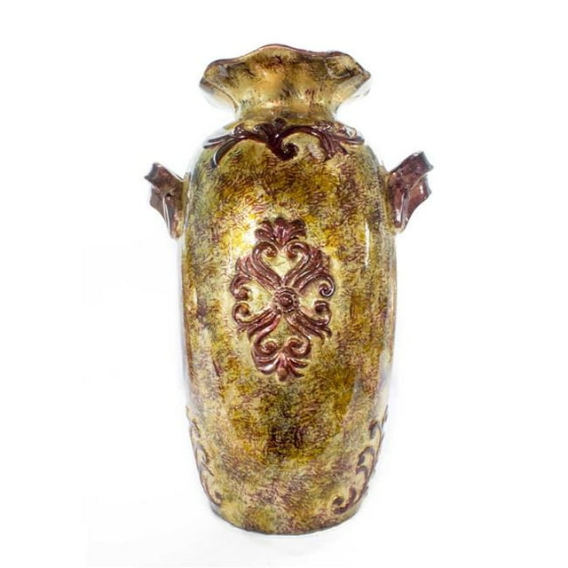 HomeRoots 354532 11 x 8 x 16 in. Multi-color Ceramic Foiled & Lacquered Amphora Vase