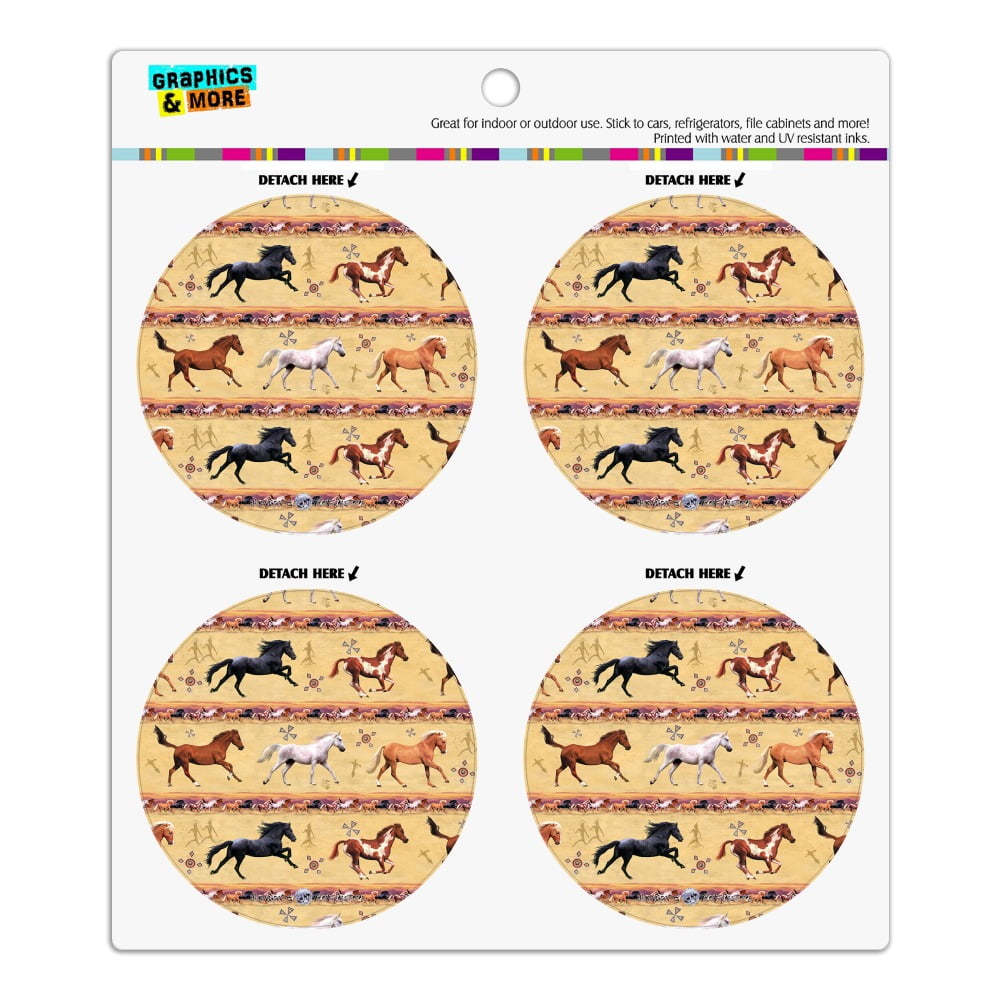 Horses Southwestern Border Pattern Refrigerator Fridge Locker Vinyl