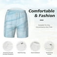 thumbnail image 6 of Picia Blue Marble pattern Mens Swim Trunks with Compression Liner Stretch Beach Shorts Quick Dry with Zipper Pockets No-Chafing Board Shorts-Medium, 6 of 9
