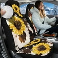 thumbnail image 2 of Uorisanigo 2 pcs Car Seat Cover, Soft Plush Sunflower Cow Print Car Seat Cushions Front Set, Universal Fits Most Vehicle SUV Truck Minivan, Auto Interior Accessories, 2 of 7