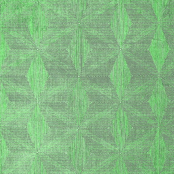 Ahgly Company Indoor Square Solid Emerald Green Modern Area Rugs, 6' Square