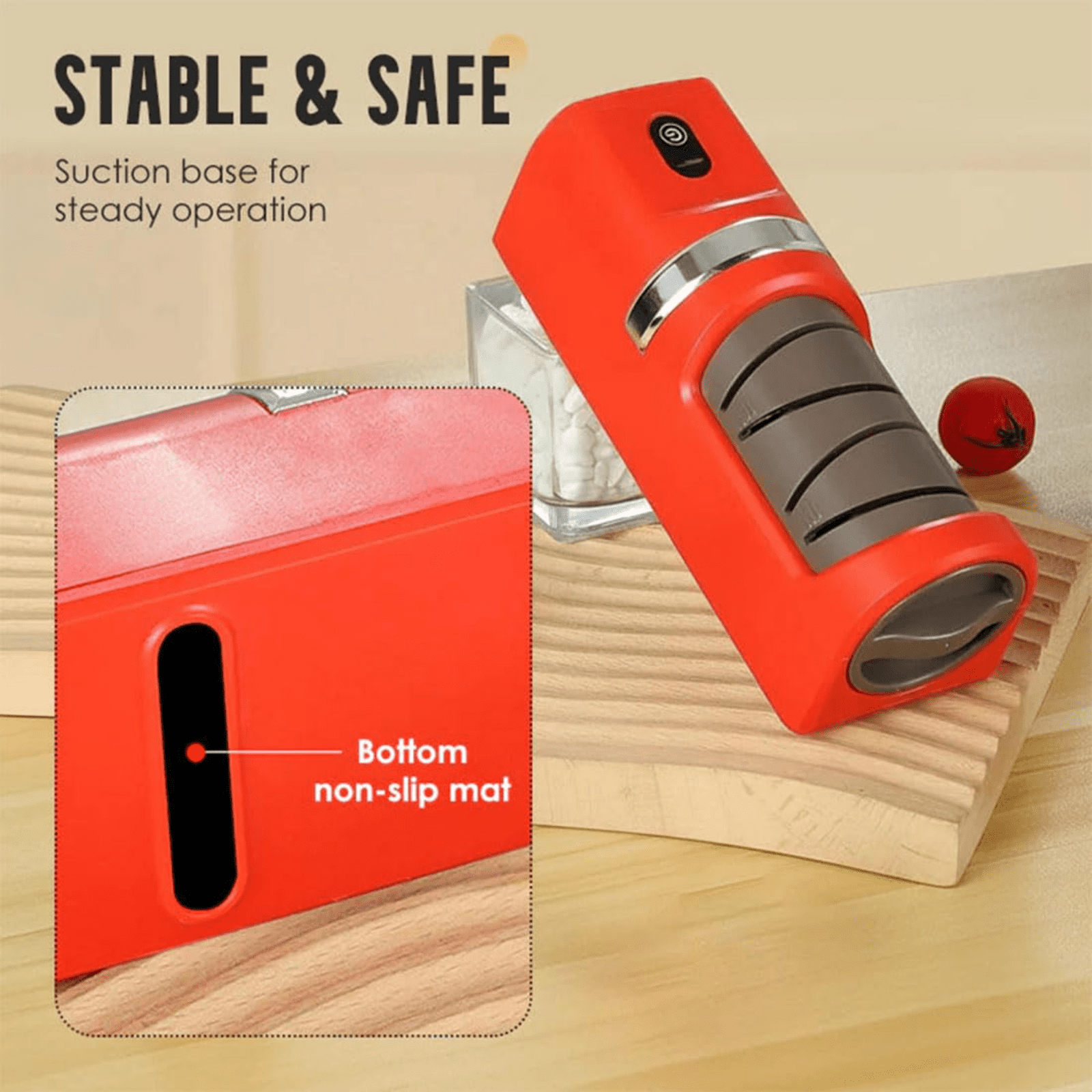 Automatic Kitchen Knife Sharpener, Professional Electric Knife Sharpener, 100-Percent Diamond Abrasives and Precision Angle Guides for Straight Edge, 2-Stage
