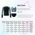 thumbnail image 7 of TiaoBug Kids Girl 3 Piece Rash Guard Swimsuits Set Floral Long Sleeve Shirt Cami Crop Top and Brief Beach Swimwear Zipper Lily 8, 7 of 7