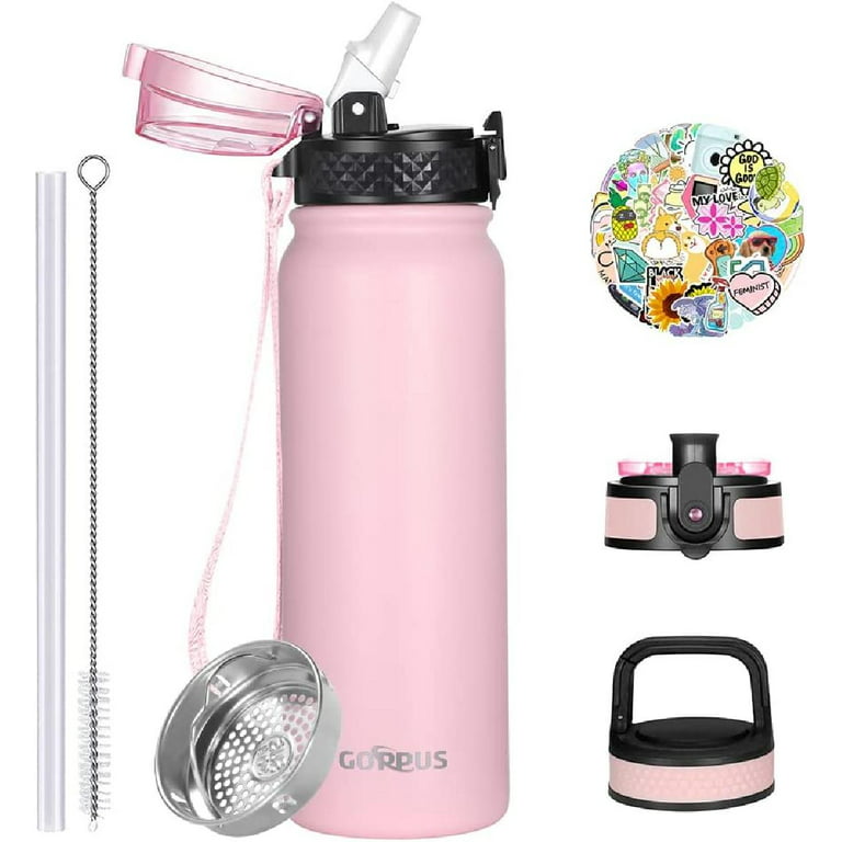 H2OBotté Stainless steel Water Bottle- 14oz (Straw Lid), Reusable  Leak-proof Insulated Stainless Steel Reusable water bottle for Girls, Boys  (Sapphire